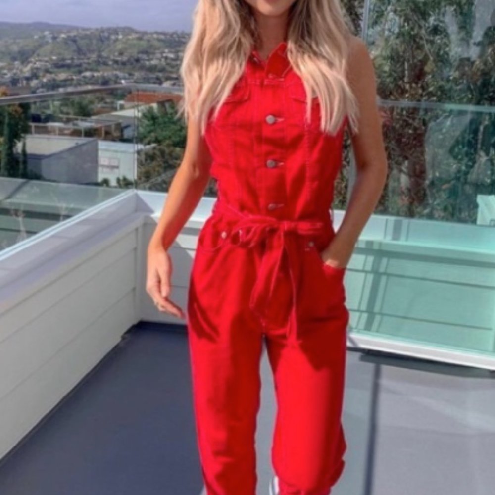 Levi's Red Denim Jumpsuit